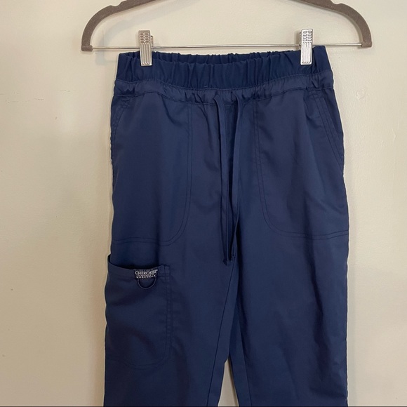 Cherokee Scrub Pants XS Petite Navy Blue - Picture 2 of 8